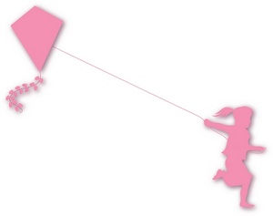 girl flying a kite running as fast as she can