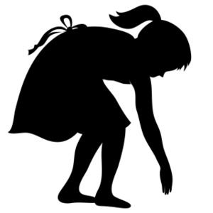 Girl Reaching Clipart Image: Girl picking something up from the ground or floor
